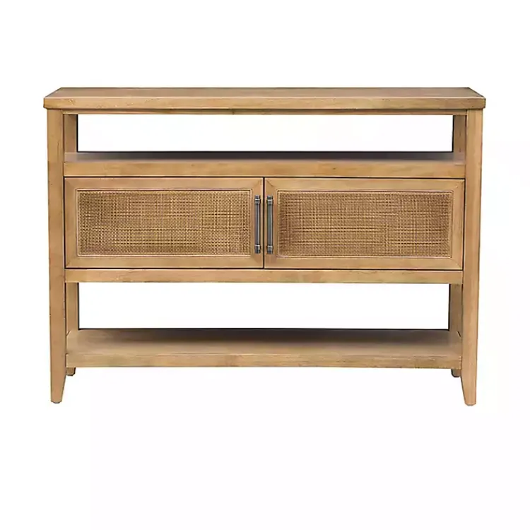 Kirklands Home Console Tables|Natural Cane Martha Sterwart Console Table Tan