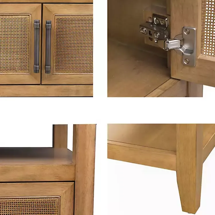 Kirklands Home Console Tables|Natural Cane Martha Sterwart Console Table Tan