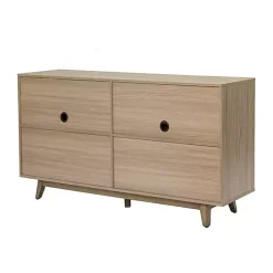 Kirklands Home Cabinets & Sideboards|Natural Cane Wood Storage Media Cabinet Tan