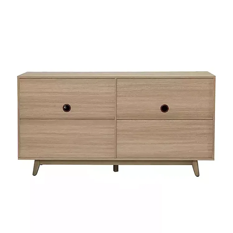 Kirklands Home Cabinets & Sideboards|Natural Cane Wood Storage Media Cabinet Tan
