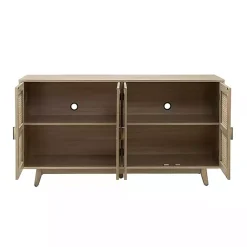 Kirklands Home Cabinets & Sideboards|Natural Cane Wood Storage Media Cabinet Tan