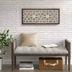 Kirklands Home Wall Plaques|Natural Carved Damask Wooden Wall Plaque Tan