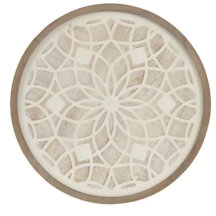 Kirklands Home Wall Plaques|Natural Carved Wood Medallion Round Wall Plaque Tan