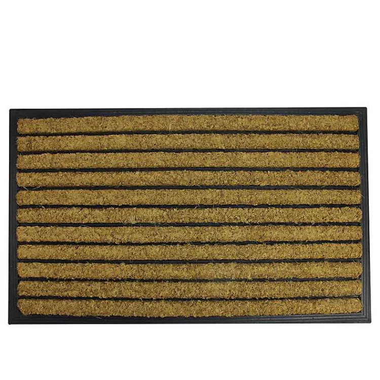 Kirklands Home Doormats|Natural Coir Striped Non-Skid Doormat