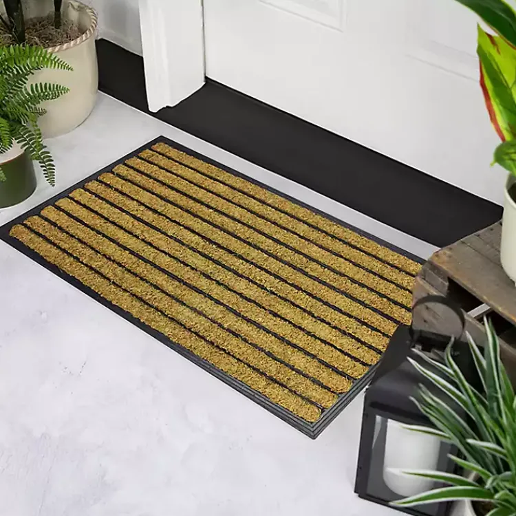 Kirklands Home Doormats|Natural Coir Striped Non-Skid Doormat