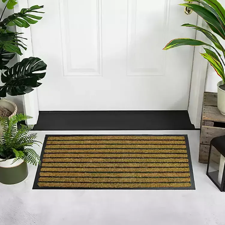 Kirklands Home Doormats|Natural Coir Striped Non-Skid Doormat