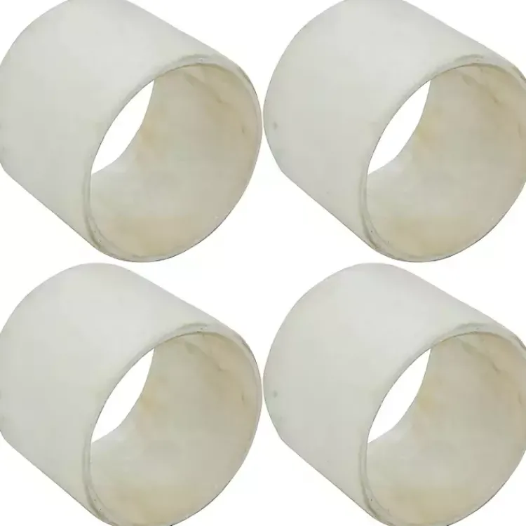Kirklands Home Table Linens|Natural Cream Marble 4-pc. Napkin Ring Set