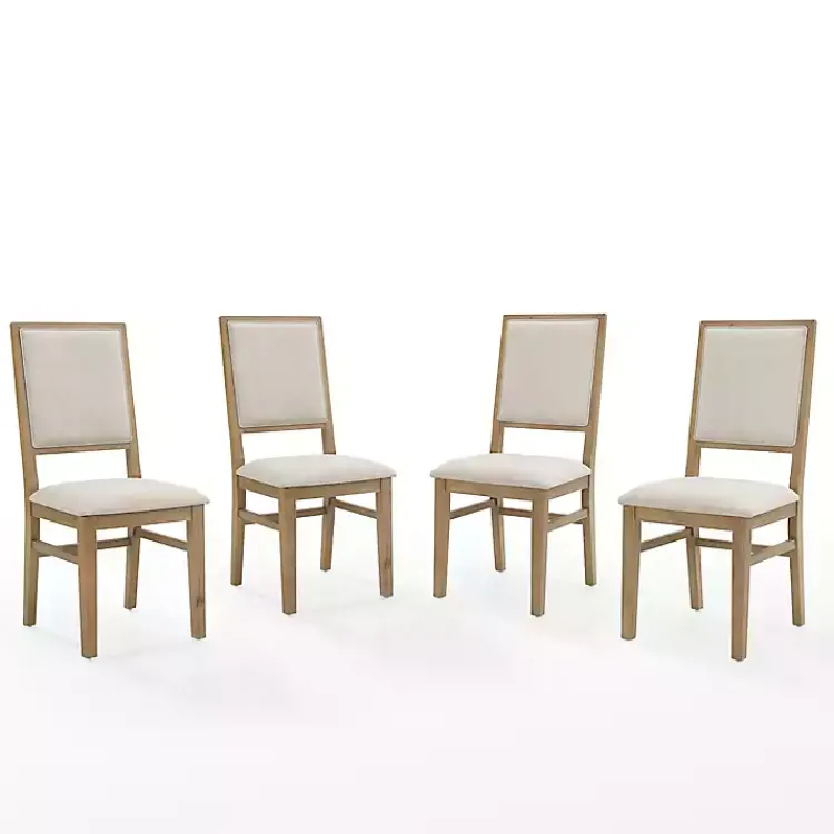 Kirklands Home Dining Chairs|Natural Cream Upholstered Dining Chairs, Set of 4 Ivory