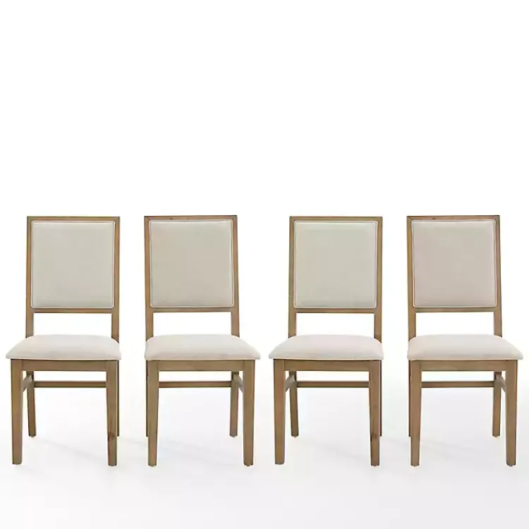 Kirklands Home Dining Chairs|Natural Cream Upholstered Dining Chairs, Set of 4 Ivory
