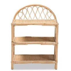 Kirklands Home Bookshelves|Natural Curled Rattan 3-Tiered Bookcase