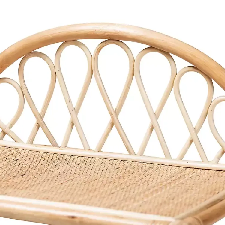 Kirklands Home Bookshelves|Natural Curled Rattan 3-Tiered Bookcase