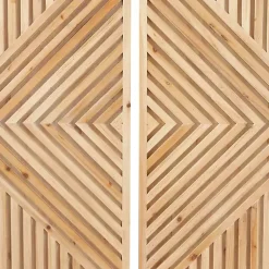 Kirklands Home Wall Plaques|Natural Diamond Wood Panel Wall Plaques, Set of 2 Brown