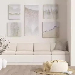 Kirklands Home Canvas Art|Natural Essence Canvas Art Prints, Set of 5 Gray