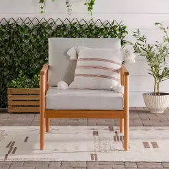 Kirklands Home Outdoor Seating|Natural Eucalyptus Wood Outdoor Accent Chair