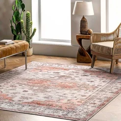 Kirklands Home Area Rugs|Natural Faded Vintage Washable Area Rug, 3x5