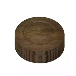 Kirklands Home Serving & Entertaining|Natural Faux-Wood Charger Plates, Set of 12 Brown