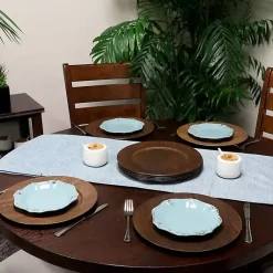 Kirklands Home Serving & Entertaining|Natural Faux-Wood Charger Plates, Set of 12 Brown