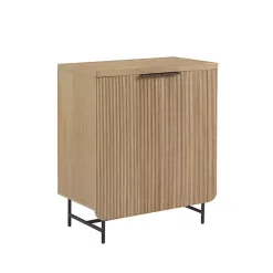Kirklands Home Cabinets & Sideboards|Natural Fluted Wood Scandinavian Cabinet Tan