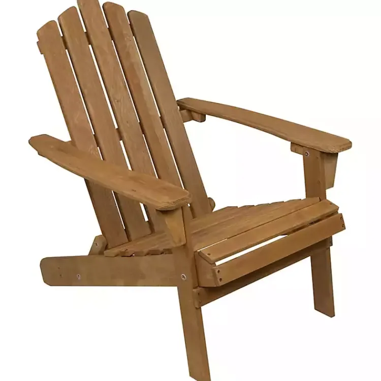 Kirklands Home Outdoor Seating|Natural Folding Outdoor Adirondack Chair Tan