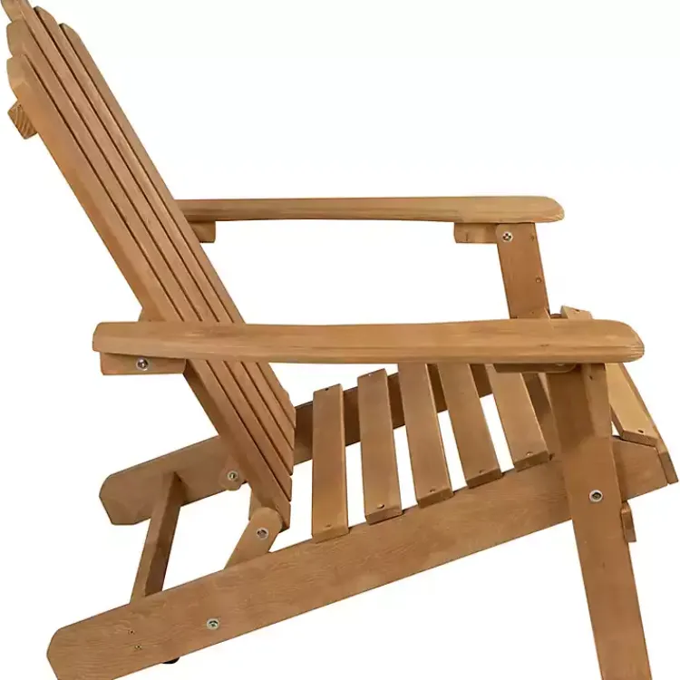 Kirklands Home Outdoor Seating|Natural Folding Outdoor Adirondack Chair Tan