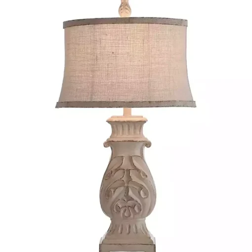 Kirklands Home Table Lamps|Natural French Country Table Lamp White