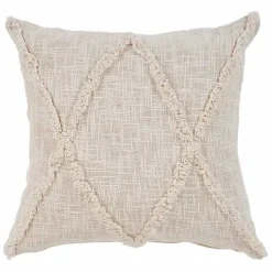 New Natural Fringe Diamond Pillow, 20 in. Pillows