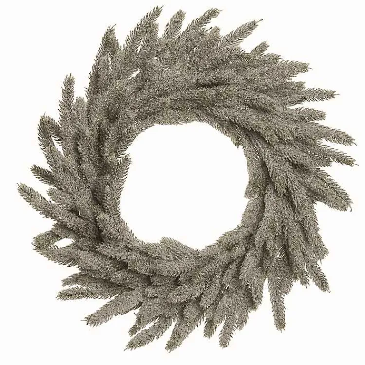 Outlet Natural Frosted Pine Branch Christmas Wreath Wreaths