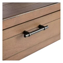 Kirklands Home Accent & End Tables|Natural Geometric Industrial Pull Accent Table Brown