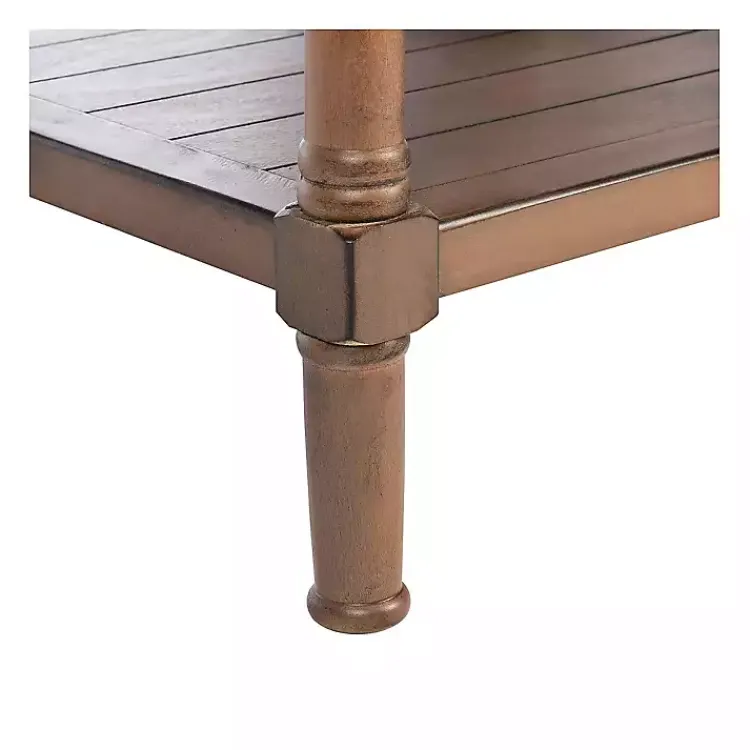 Kirklands Home Accent & End Tables|Natural Geometric Industrial Pull Accent Table Brown