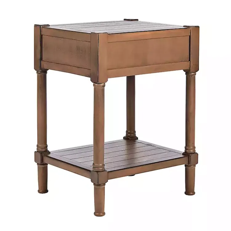 Kirklands Home Accent & End Tables|Natural Geometric Industrial Pull Accent Table Brown
