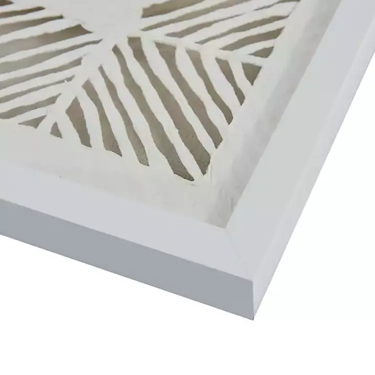 Kirklands Home Framed Art|Natural Geometric Rice Paper Framed Art, Set of 2 Tan