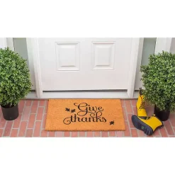 New Natural Give Thanks Thanksgiving Doormat, 29 in. Fall