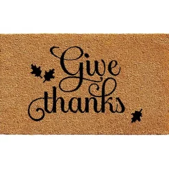 Clearance Natural Give Thanks Thanksgiving Doormat, 36 in. Fall
