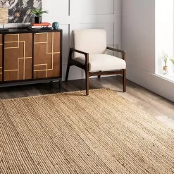 Kirklands Home Area Rugs|Natural Hand Woven Rigo Jute Area Rug, 9x12 Tan