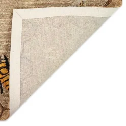 Kirklands Home Outdoor Rugs|Natural Honeycomb & Bees Outdoor Accent Rug