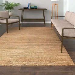 Kirklands Home Area Rugs|Natural Jute and Wool Woven Area Rug, 5x8 Brown