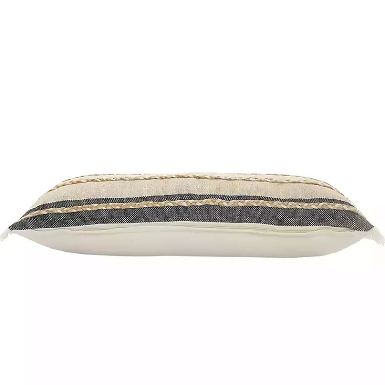 Best Natural Jute Braided Stripe Lumbar Pillow Pillows