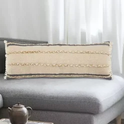 Best Natural Jute Braided Stripe Lumbar Pillow Pillows