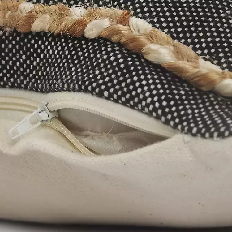 Natural Jute Braided Stripe Throw Pillow, 20 in. Pillows