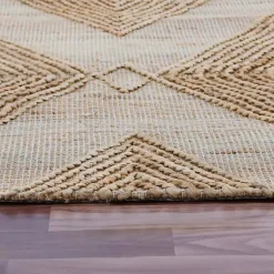 Kirklands Home Area Rugs|Natural Jute Diamond Modern Woven Area Rug, 5x8 Brown