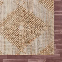 Kirklands Home Area Rugs|Natural Jute Diamond Modern Woven Area Rug, 5x8 Brown