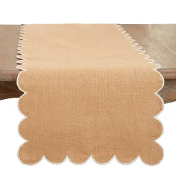 Kirklands Home Table Linens|Natural Jute Scalloped Table Runner Tan