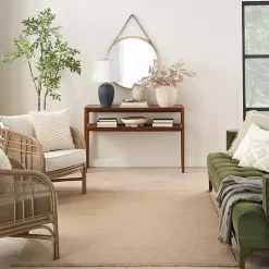 Kirklands Home Area Rugs|Natural Jute Solid Woven Area Rug, 5x7 Tan