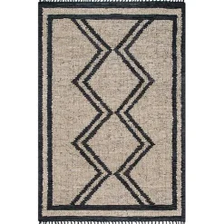 Kirklands Home Area Rugs|Natural Leather Flatweave ZigZag Area Rug, 8x10