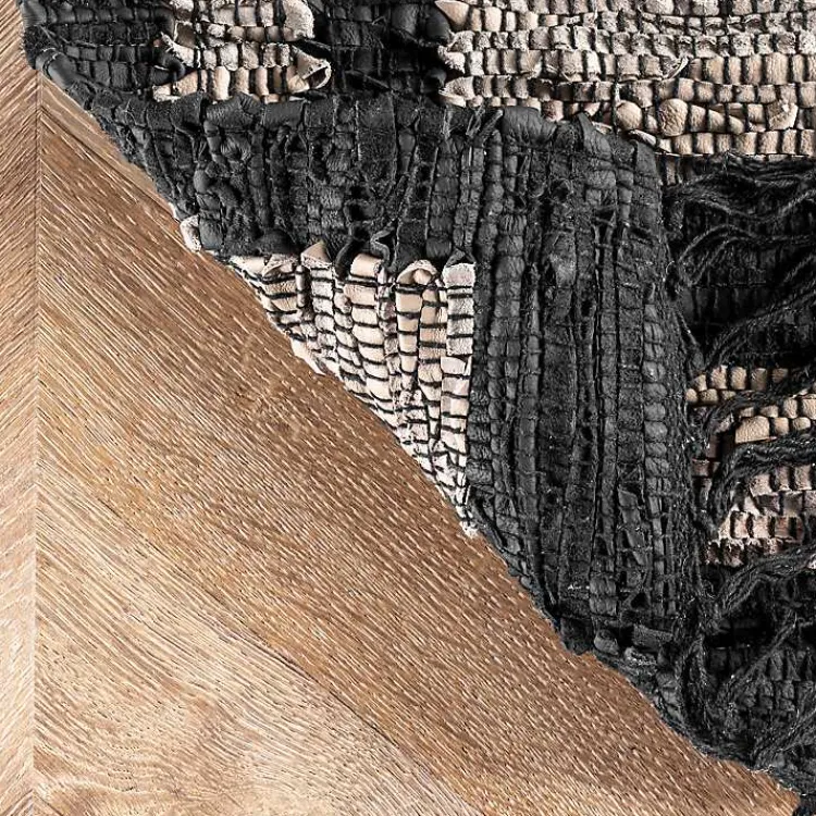 Kirklands Home Area Rugs|Natural Leather Flatweave ZigZag Area Rug, 8x10