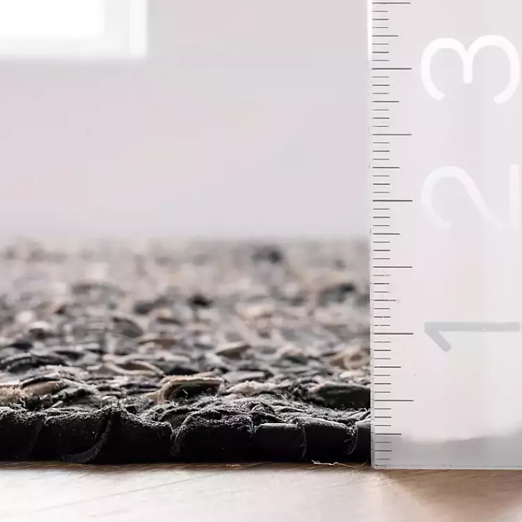 Kirklands Home Area Rugs|Natural Leather Flatweave ZigZag Area Rug, 8x10