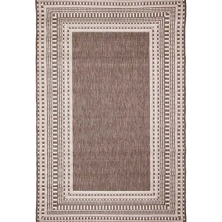 Kirklands Home Outdoor Rugs|Natural Linear Macy Indoor/Outdoor Area Rug, 6x9 Brown