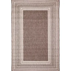 Kirklands Home Outdoor Rugs|Natural Linear Macy Indoor/Outdoor Area Rug, 7x9 Brown