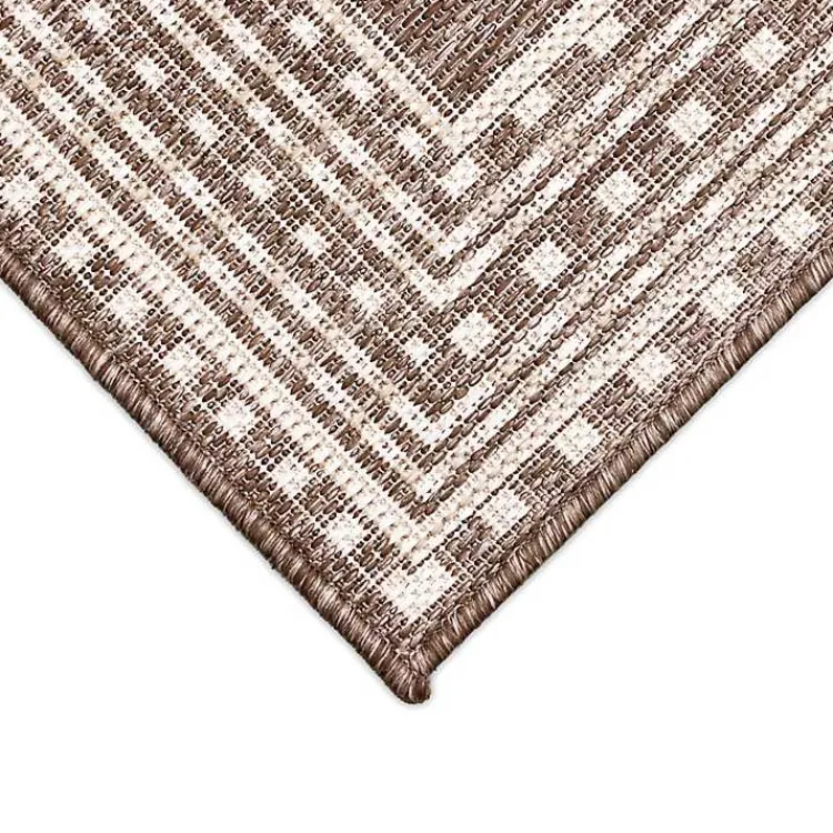Kirklands Home Outdoor Rugs|Natural Linear Macy Indoor/Outdoor Area Rug, 7x9 Brown