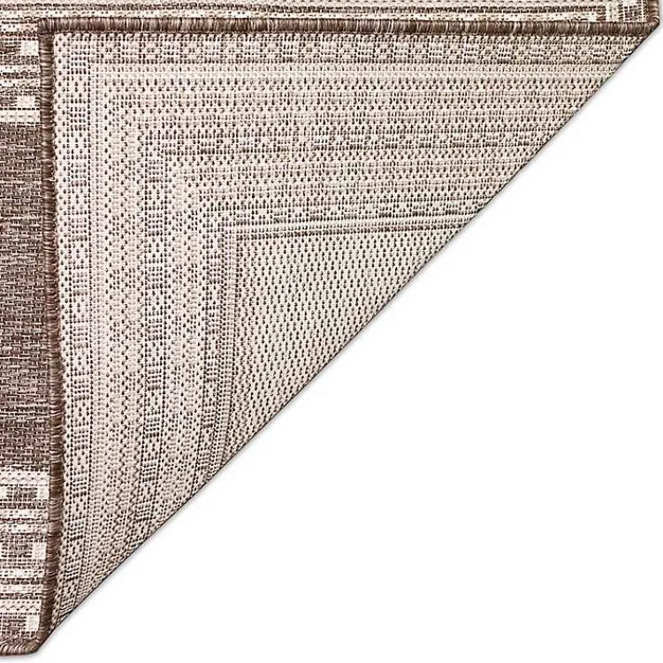 Kirklands Home Outdoor Rugs|Natural Linear Macy Indoor/Outdoor Area Rug, 7x9 Brown